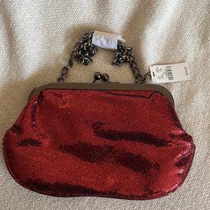 Express Brand Red Sequin Evening Bag- NWT